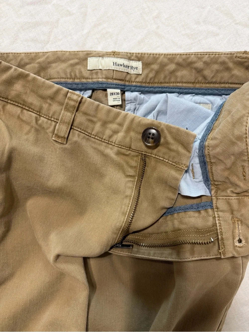 Hawker Rye Men's Tailored Chino Pants in Khaki 28X30